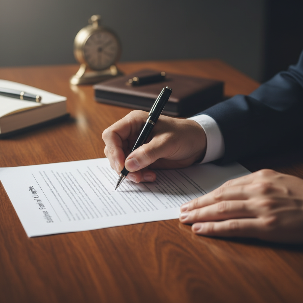 Investment contract signing scene